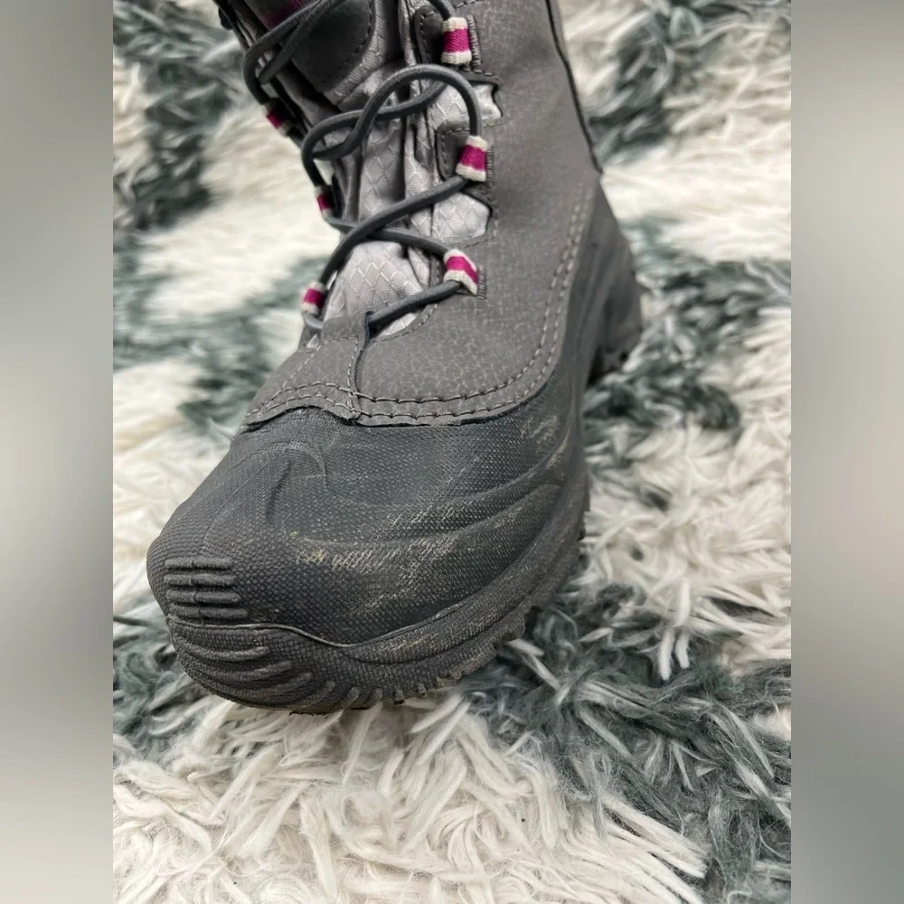 Columbia Kids Girls Gray Insulated Lind Snow Boots Waterproof Faux Fur Size 4